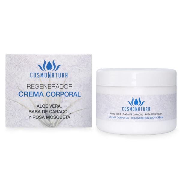 Crema corporal regeneradora con aloe vera, baba de caracol y rosa mosqueta
