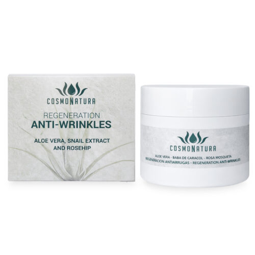 Crema antiarrugas con aloe vera, baba de caracol y rosa mosqueta