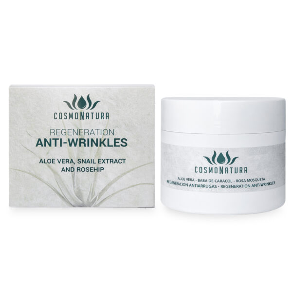 Crema antiarrugas con aloe vera, baba de caracol y rosa mosqueta
