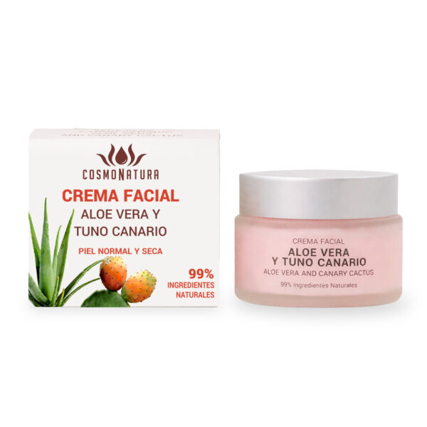 Crema facial aloe vera y tuno canario 99% ingredientes naturales
